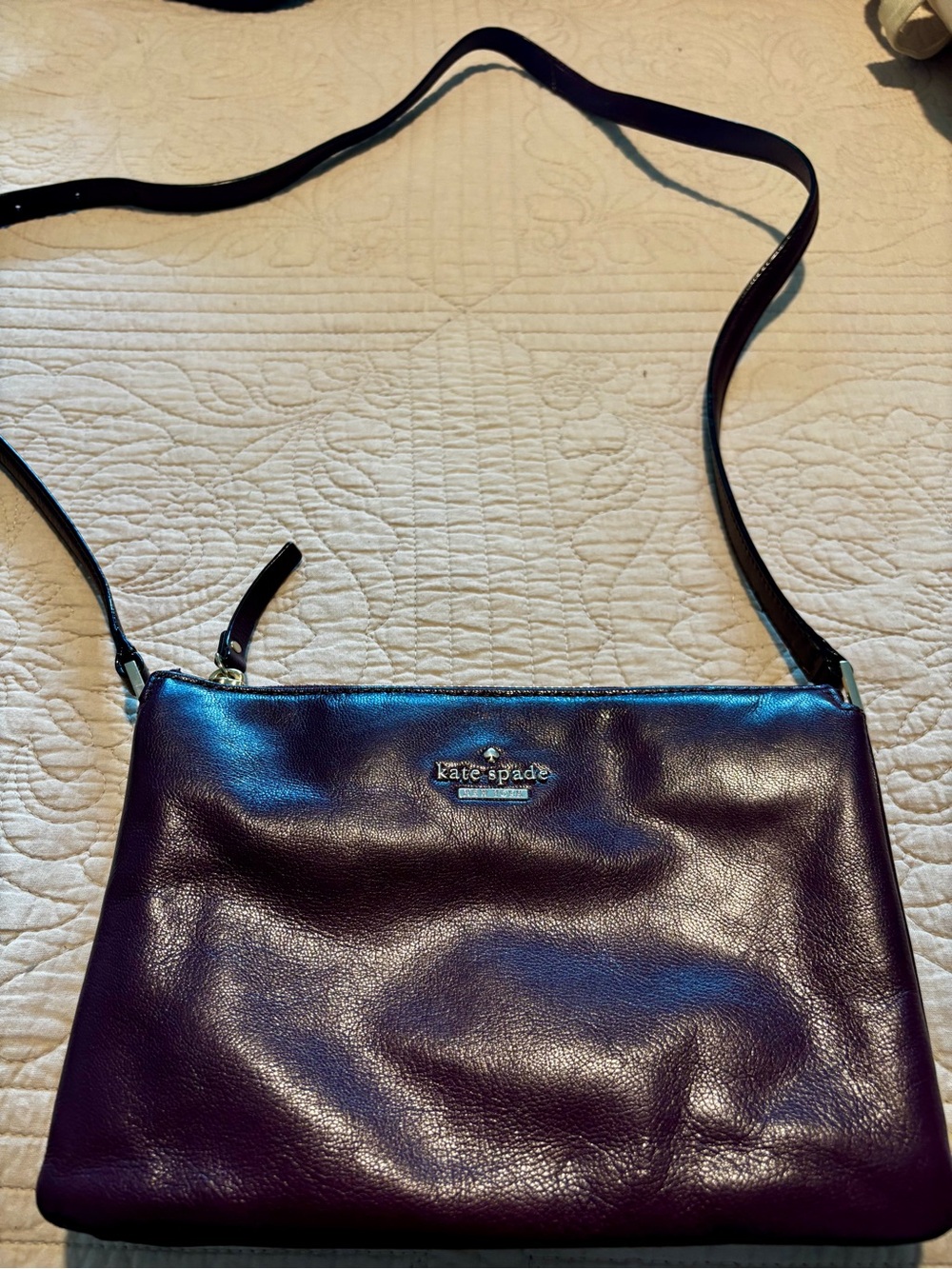 kate spade Purple Leather Crossbody with Adjustable Strap
